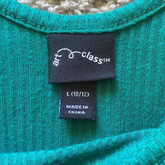 Emerald Green Ribbed Dress - Picture 4 of 4